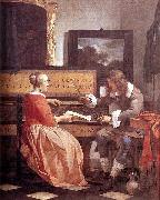 Gabriel Metsu Man and Woman Sitting at the Virginal oil painting artist